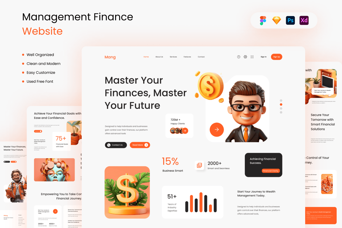 Download Mang - Management Finance Website Figma Design