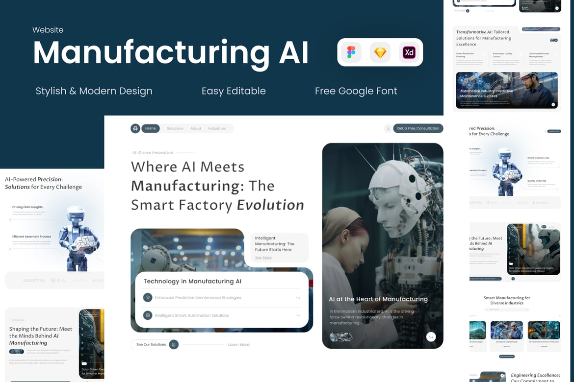 Download ManuAI - Manufacturing AI Landing Page Figma Design