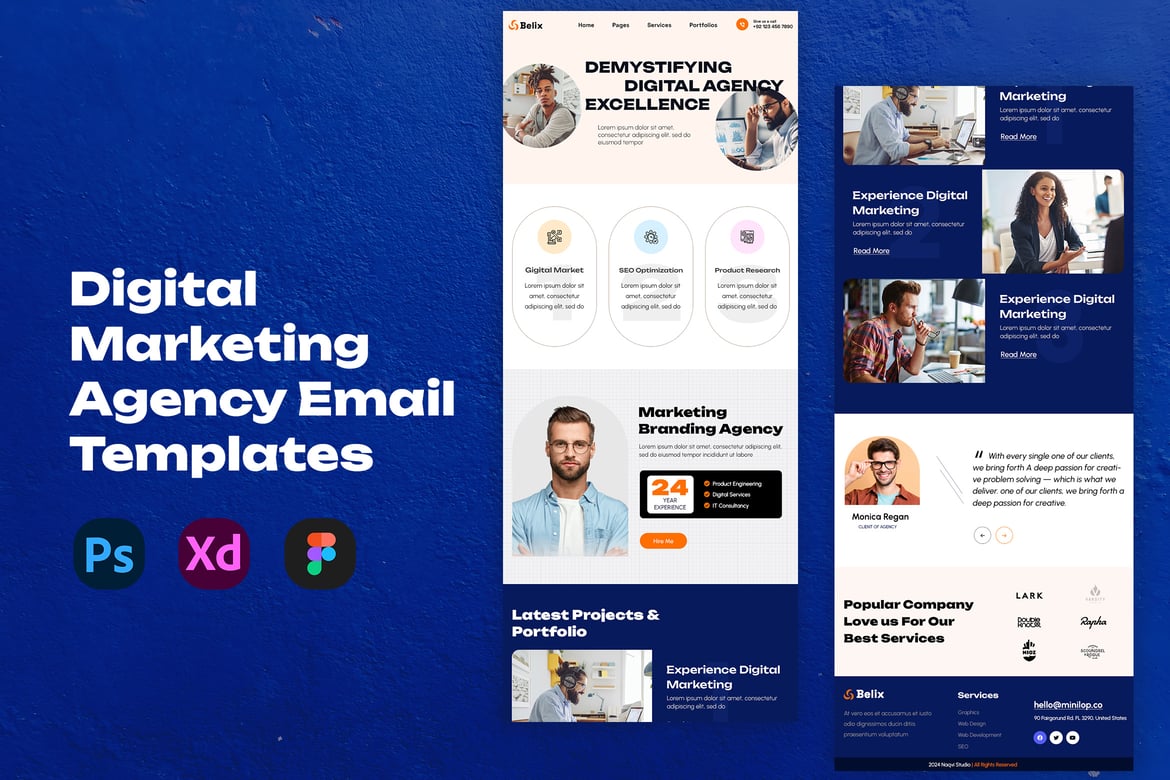 Download Marketing Agency Email Newsletter Templates Figma Design