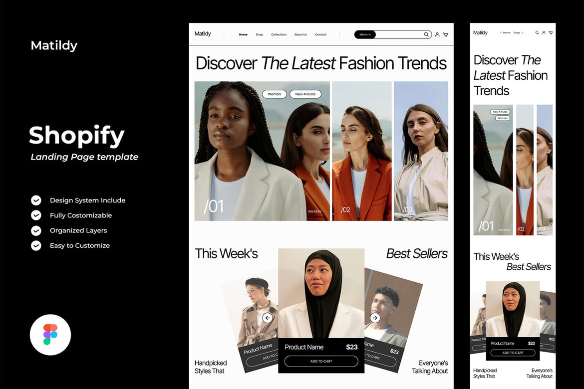 Download Matildy - Shopify Landing Page Figma Design