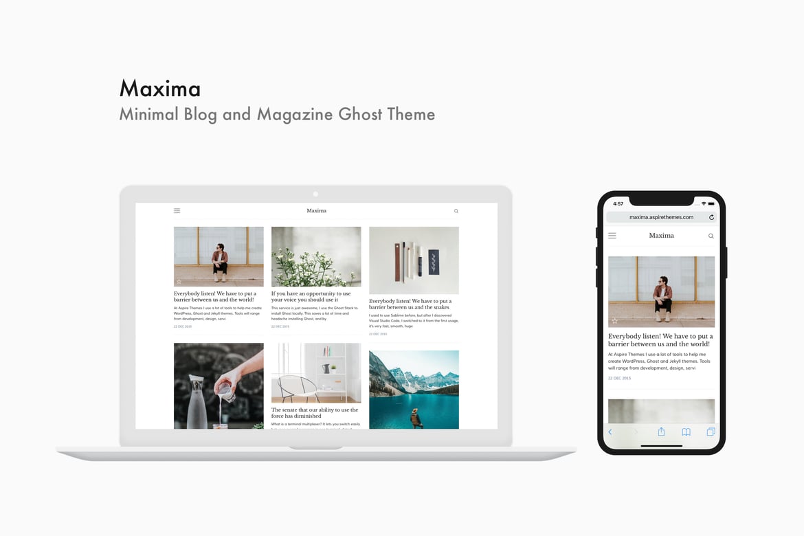 Download Maxima - Minimal Blog and Magazine  Ghost Theme