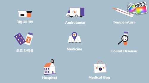 Download Medicine Healthcare Icons And Titles for FCPX Apple Motion Template