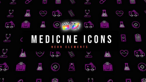 Download Medicine Neon Icons Apple Motion Template