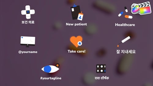 Download Medicine Pharmacy Icons And Titles for FCPX Apple Motion Template