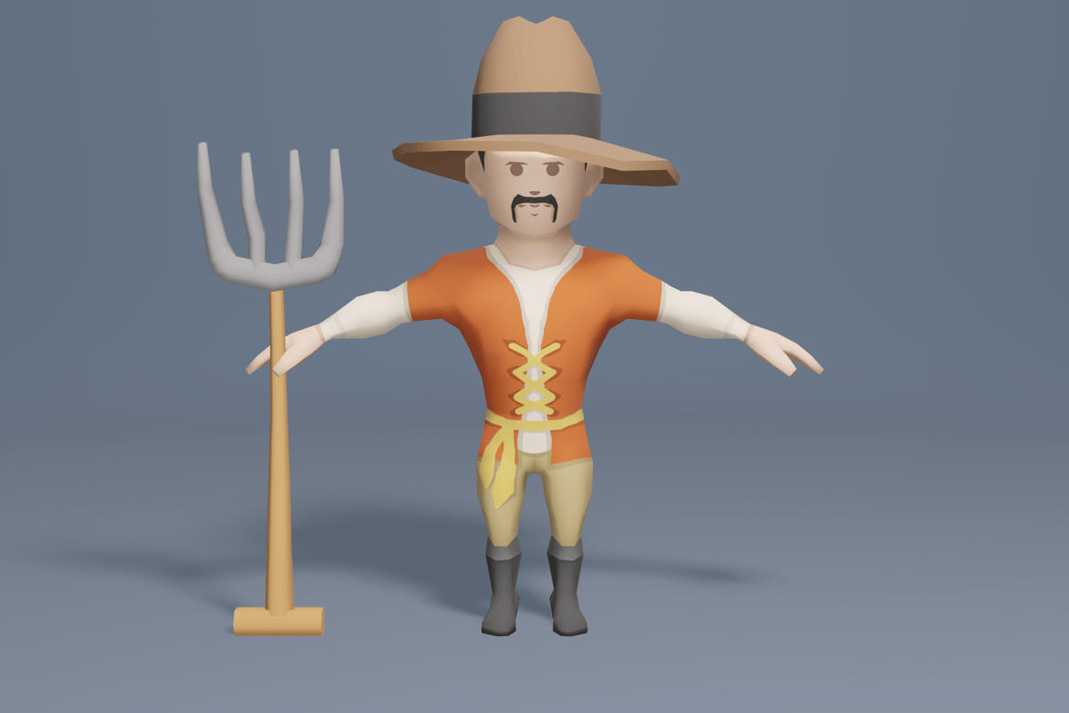 Download Medieval character peasant 3D Model