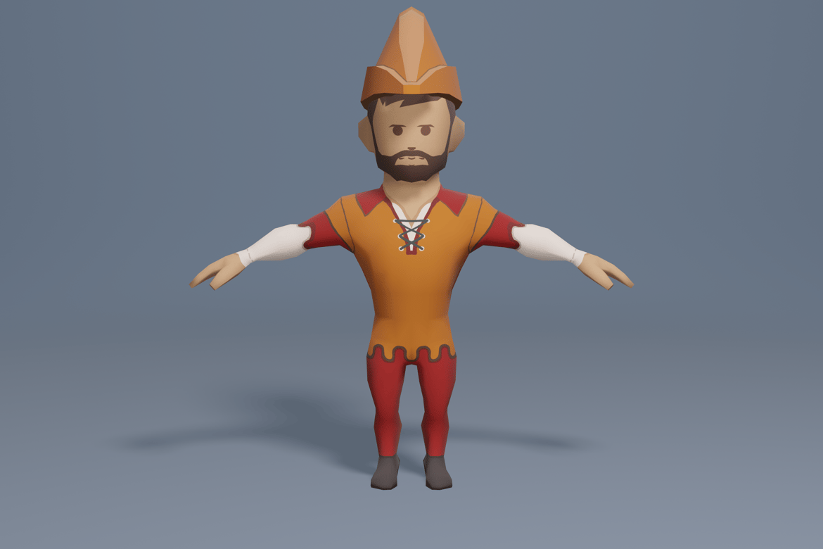 Download Medieval character servant 6 3D Model