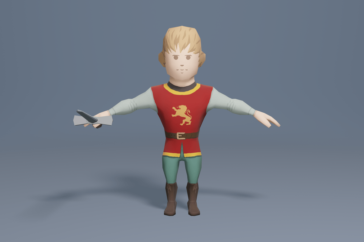 Download Medieval character soldier 2 3D Model