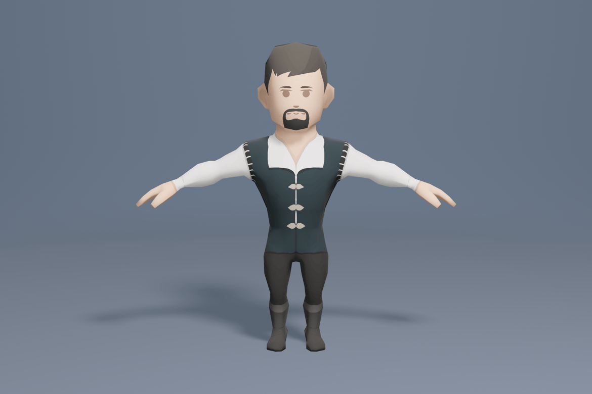 Download Medieval character trader 1 3D Model