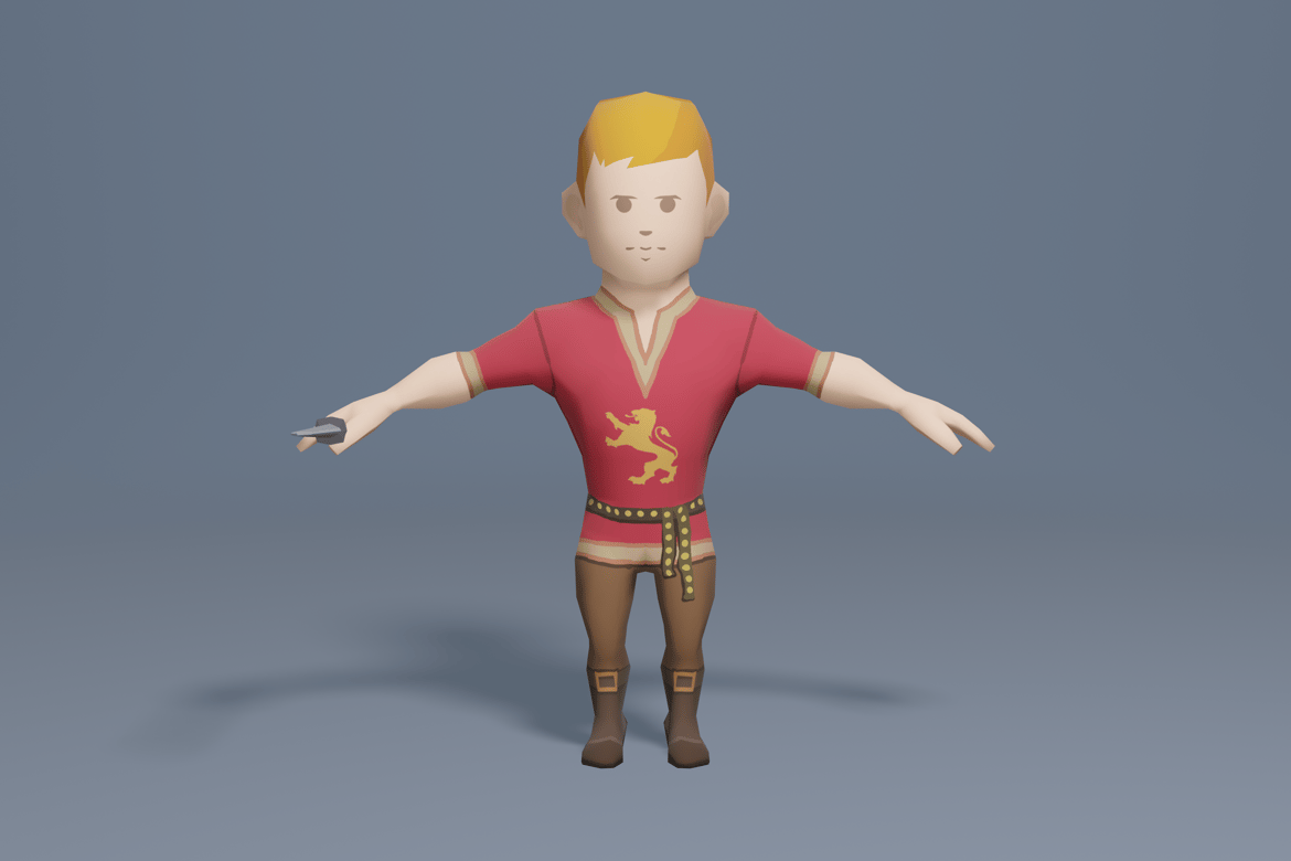 Download Medieval character warrior 3D Model