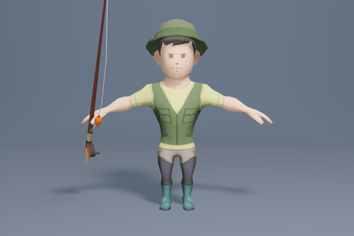 Download Medieval Fisherman 3D Model