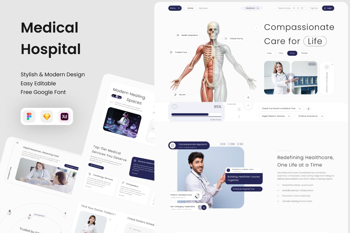 Download Medionix - Medical Hospital  Landing Page Figma Design