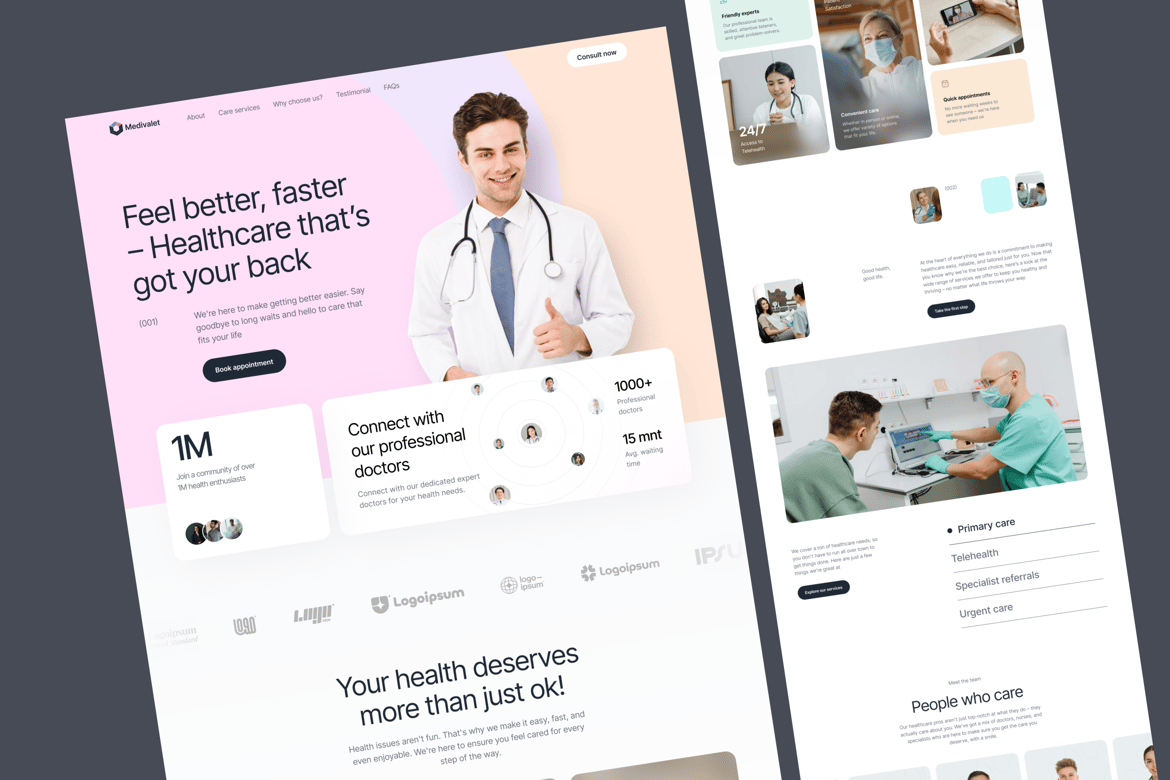 Download Medivalet - Healthcare Clinic Figma Design