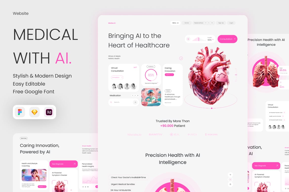 Download Medse AI - AI Healthcare Medical Website Figma Design