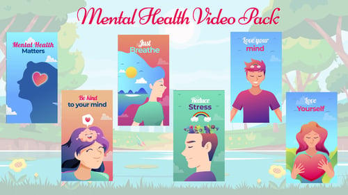 Download Mental Health Wellness Videos - Instagram Posts & Stories - Cartoon Animation Pack After Effect Template