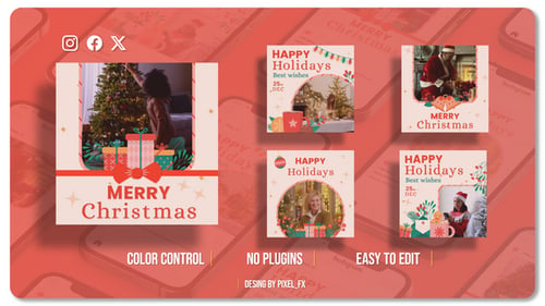 Download Merry Christmas | Happy New Year Posts V1 After Effect Template