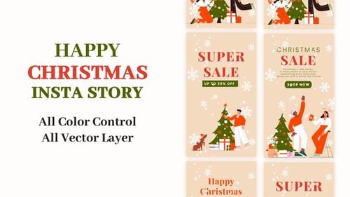 Download Merry Christmas & New Year Instagram story After Effect Template