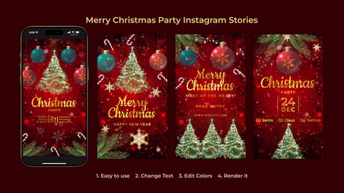 Download Merry Christmas Party Instagram Stories | Christmas Opener After Effect Template