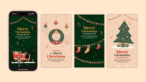 Download Merry Christmas Season Instagram Stories | Happy New Year Story After Effect Template