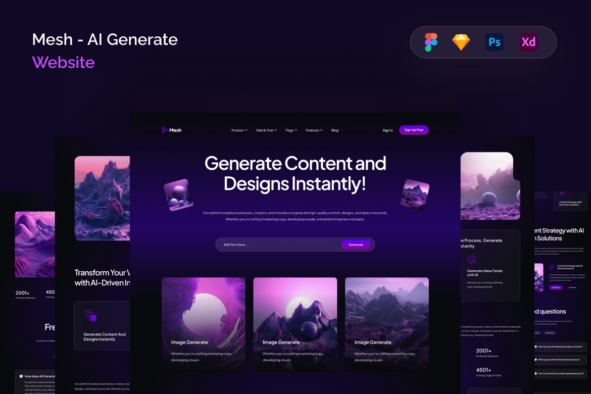 Download Mesh - AI Generate Website Figma Design