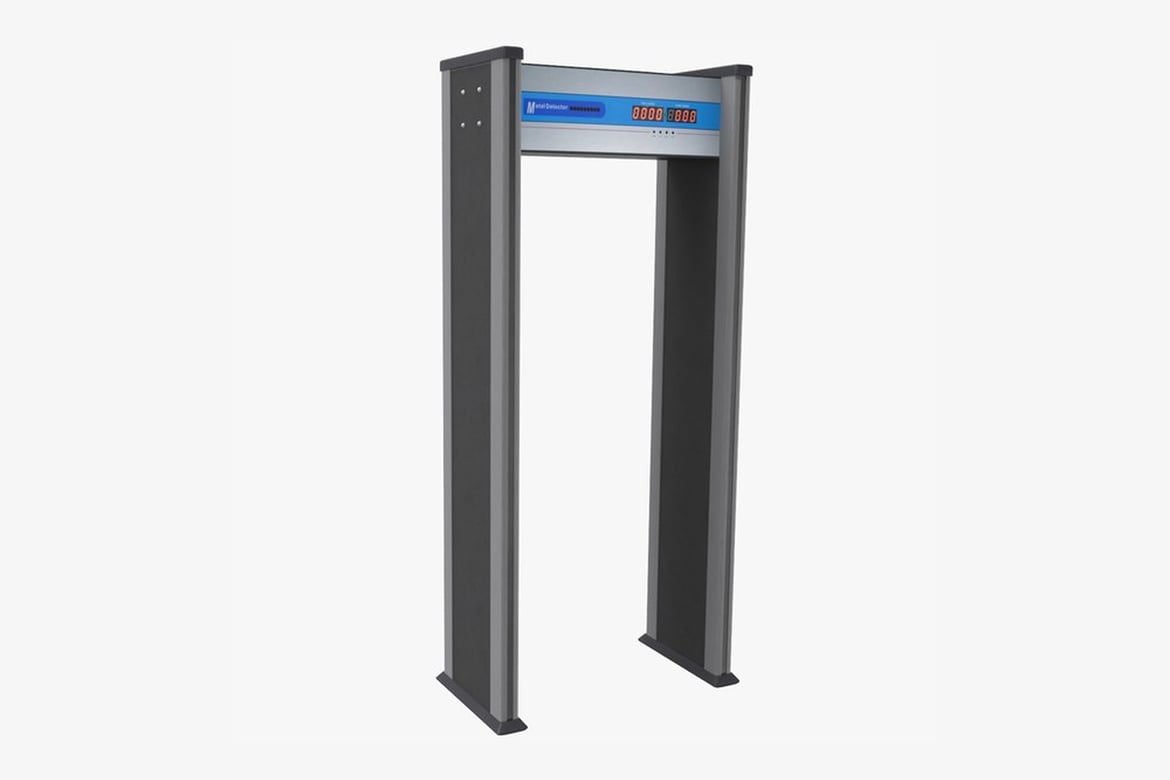 Download Metal Detector with Blue Digital Display and Rectangular Frame 3D Model