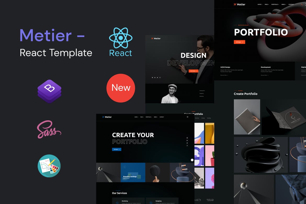 Download Metier - Personal Portfolio React Template