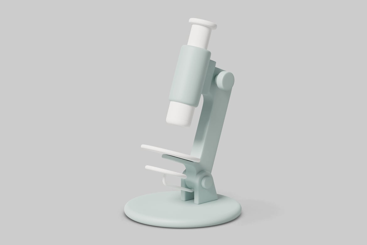 Download Microscope with a light blue body and white accents 3D Model