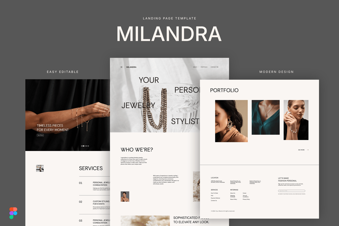 Download Milandra - Landing Page Template Figma Design