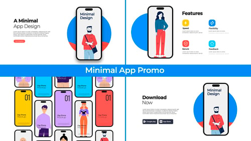 Download Minimal App Promo After Effect Template