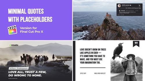 Download Minimal Quotes with Placeholders | FCPX Apple Motion Template