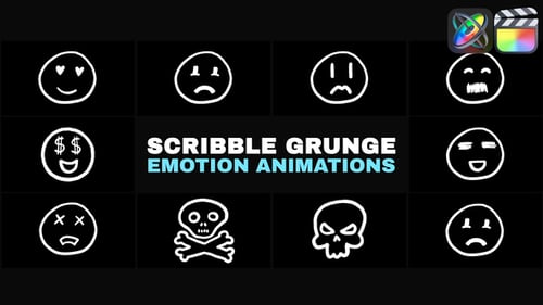 Download Minimal Scribble Grunge Emotion Animations | FCPX Apple Motion Template