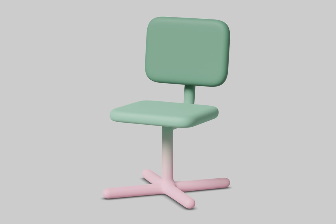 Download Minimalist chair in pastel colors 3D Model