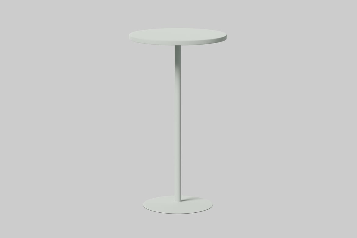 Download Minimalist table with round top and single support 3D Model