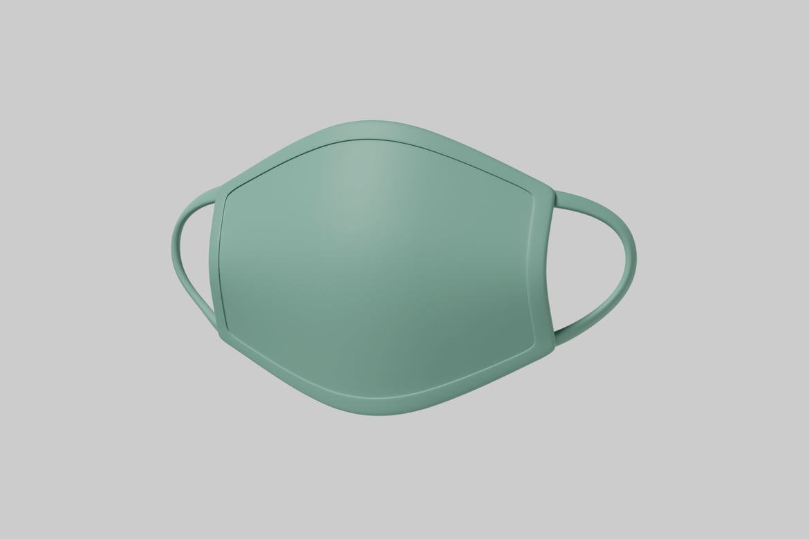 Download Mint green mask with two ear loops 3D Model