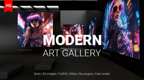 Download Modern Art Museum Gallery AI Traditional Art NFT Exhibition After Effect Template