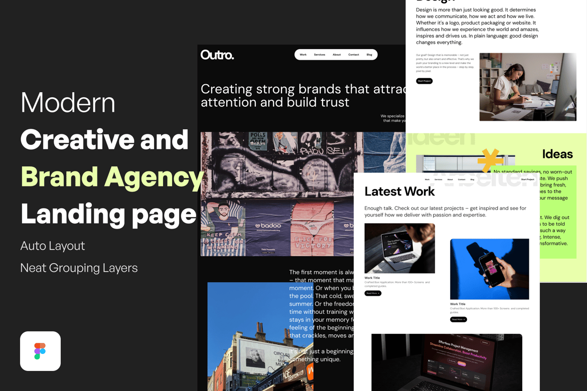 Download Modern Creative and Brand Agency Landing page Figma Design