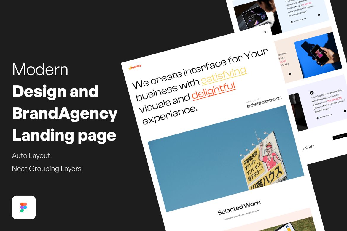 Download Modern Design and Brand Agency Landing page Figma Design
