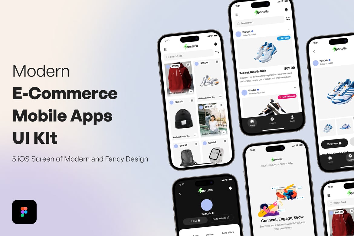 Download Modern E-Commerce Mobile Apps?UI KIt Figma Design