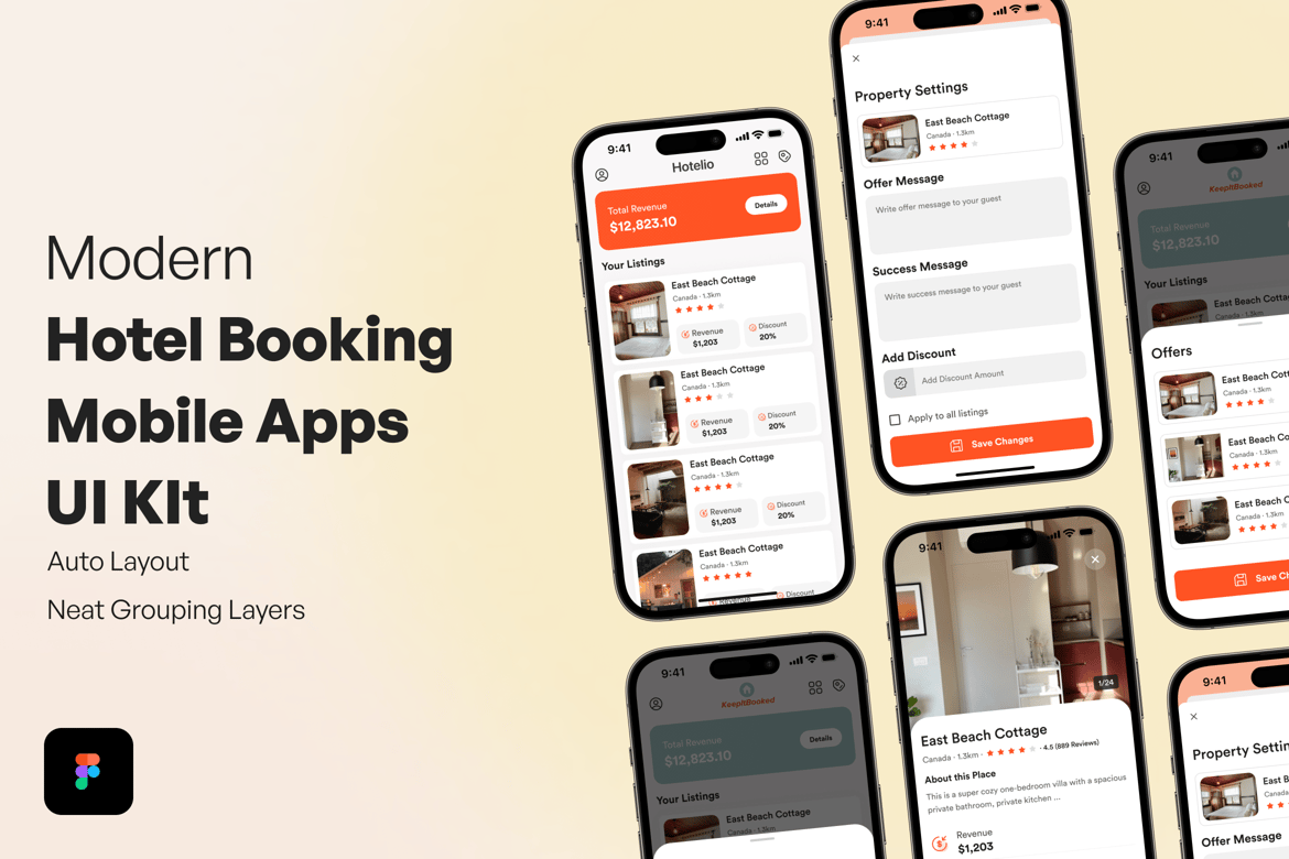 Download Modern Hotel Booking Mobile Apps ?UI KIt Figma Design