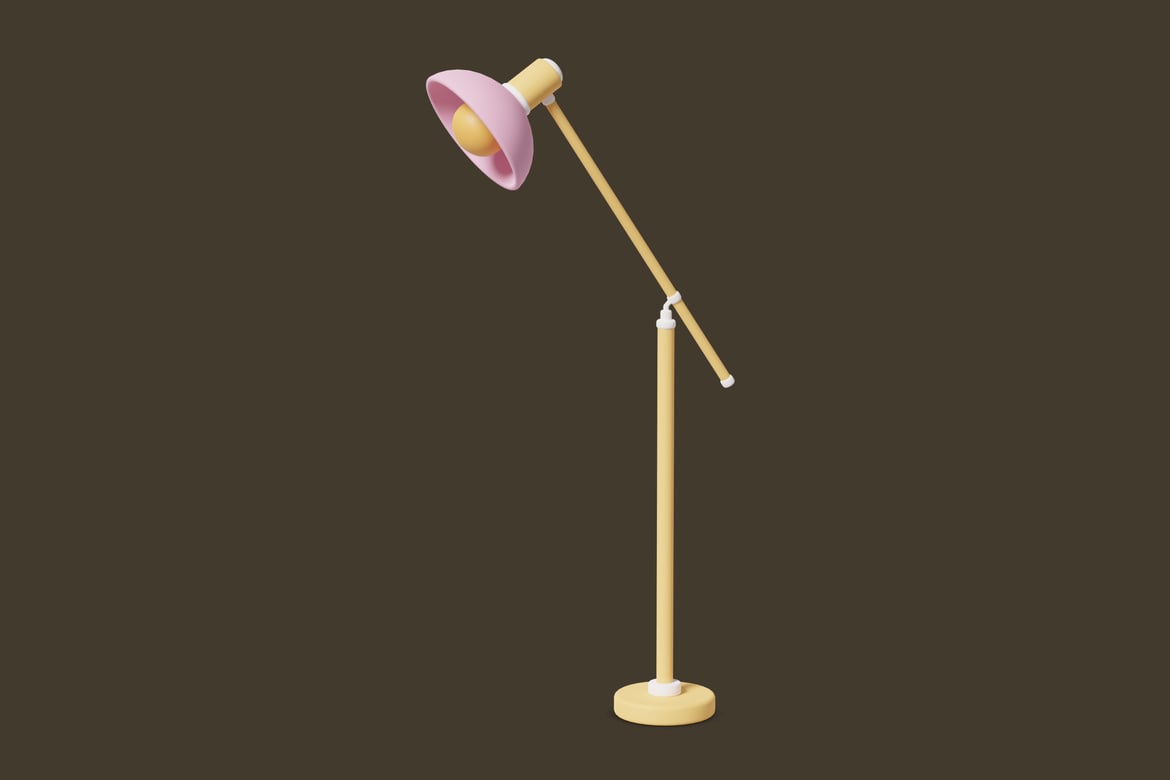 Download Modern lamp with pink shade 3D Model