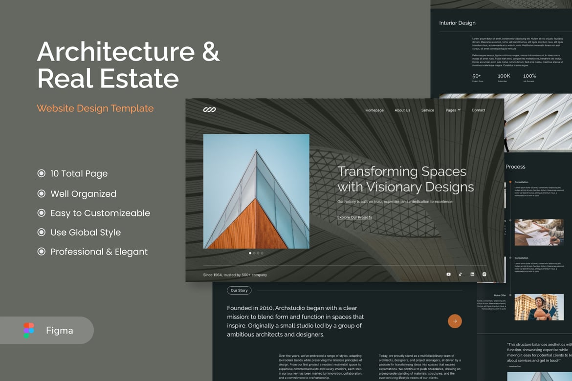 Download Modern & Luxury Architecture Website Design Figma Design