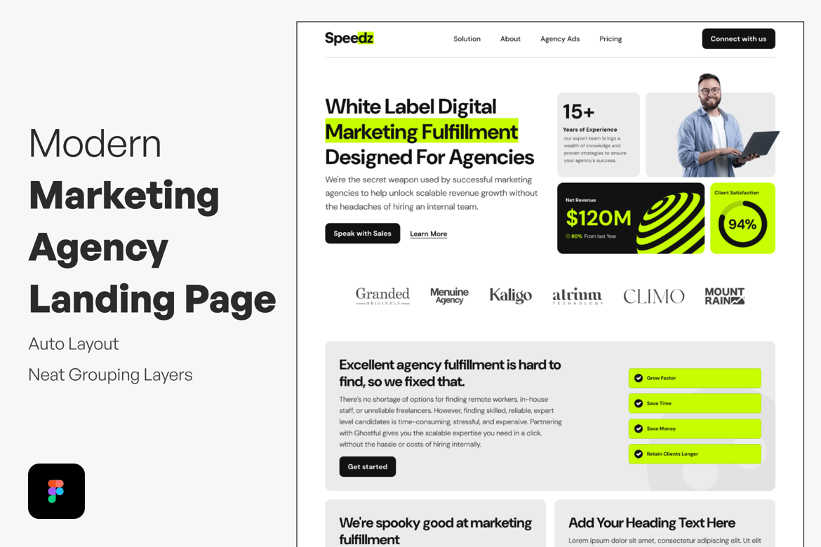 Download Modern  Marketing Agency Landing Page Figma Design