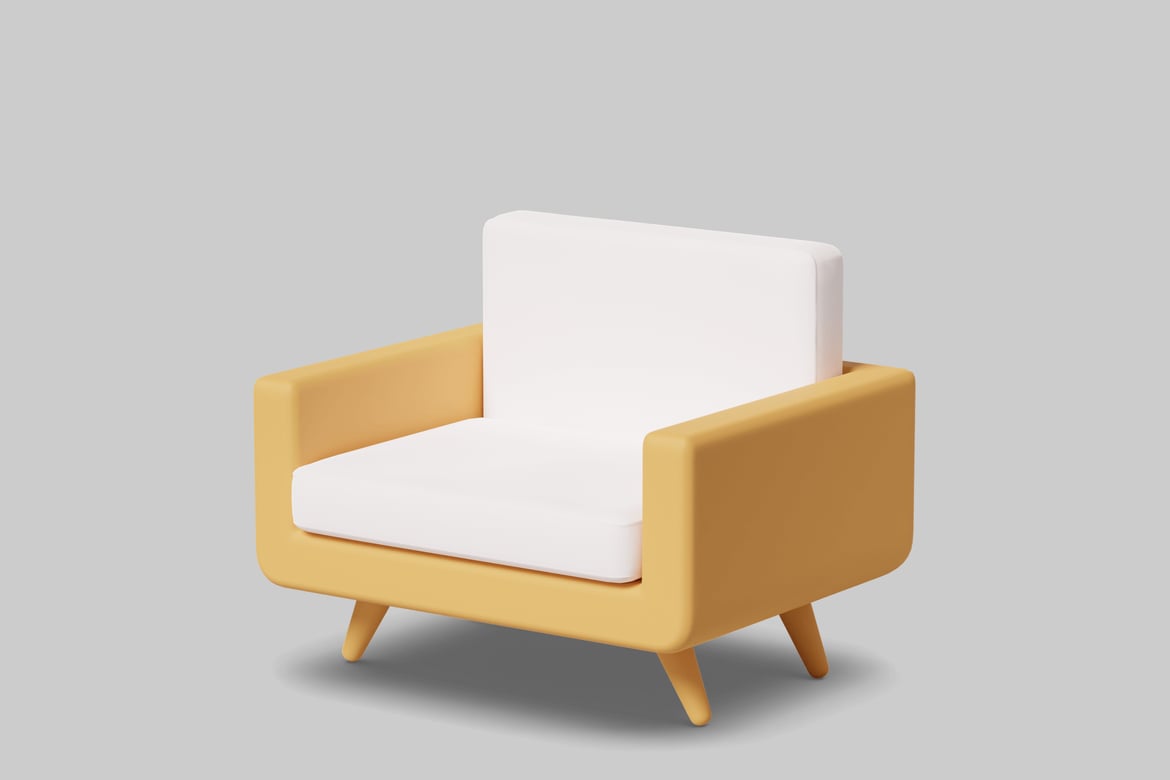 Download Modern minimalist chair with white seat and backrest 3D Model