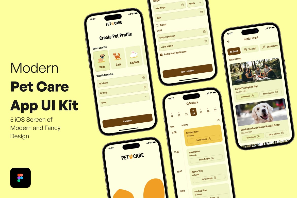 Download Modern Pet Care App UI Kit