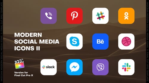 Download Modern Social Media Icons II | FCPX Apple Motion Template