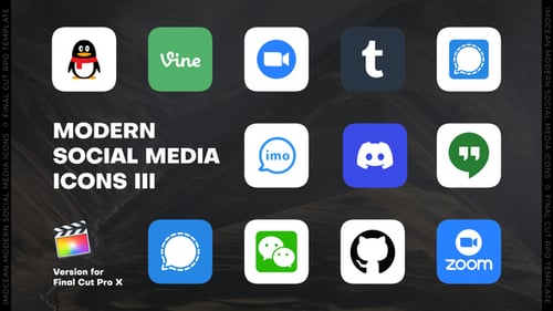 Download Modern Social Media Icons III | FCPX Apple Motion Template