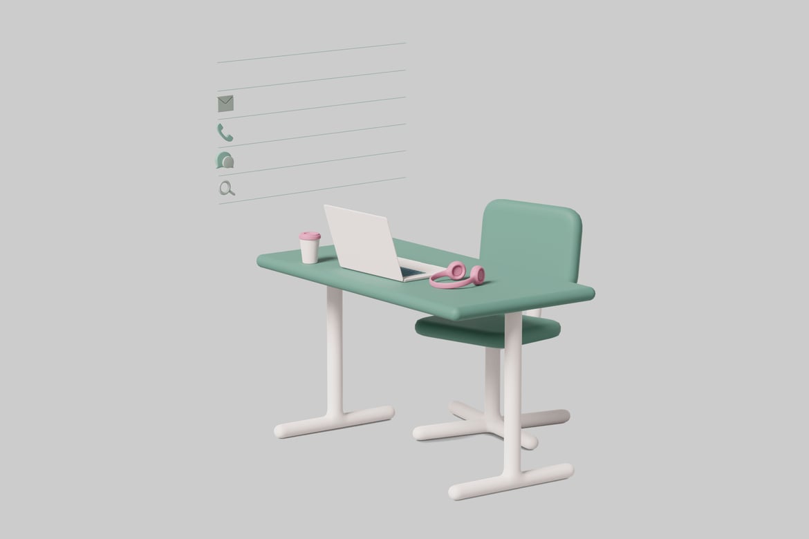 Download Modern Workspace 3D Model