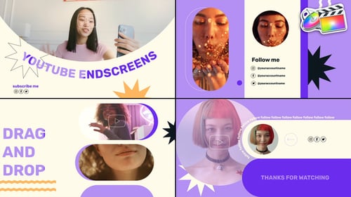 Download Modern Youtube Endscreens for FCPX Apple Motion Template