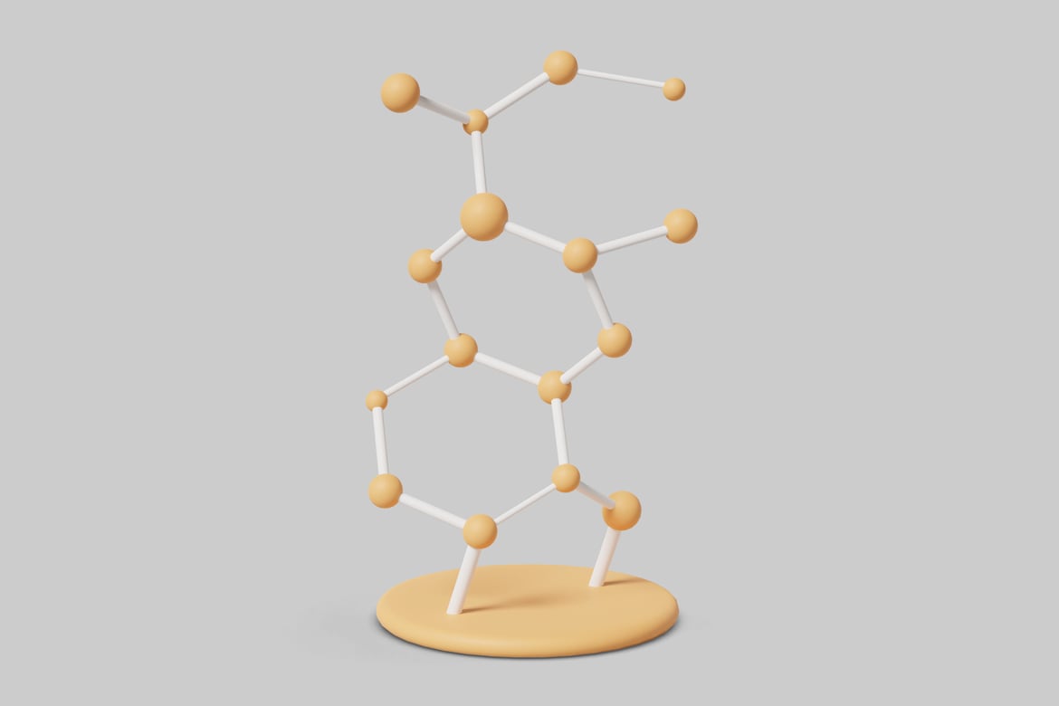 Download Molecular model with intricate structure and distinct colors 3D Model