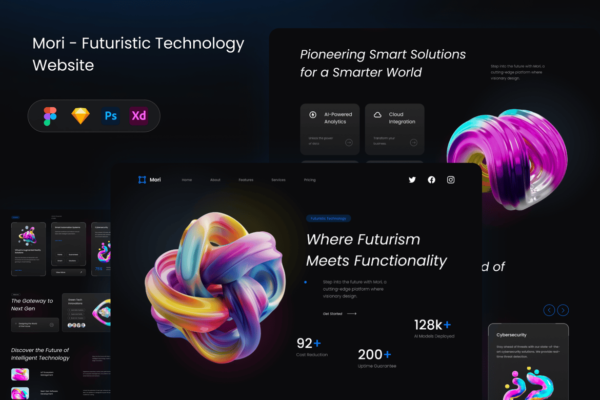 Download Mori - Futuristic Technology Website Figma Design