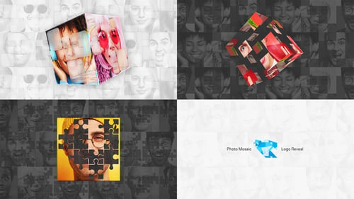 Download Mosaic Photo Logo Reveal After Effect Template